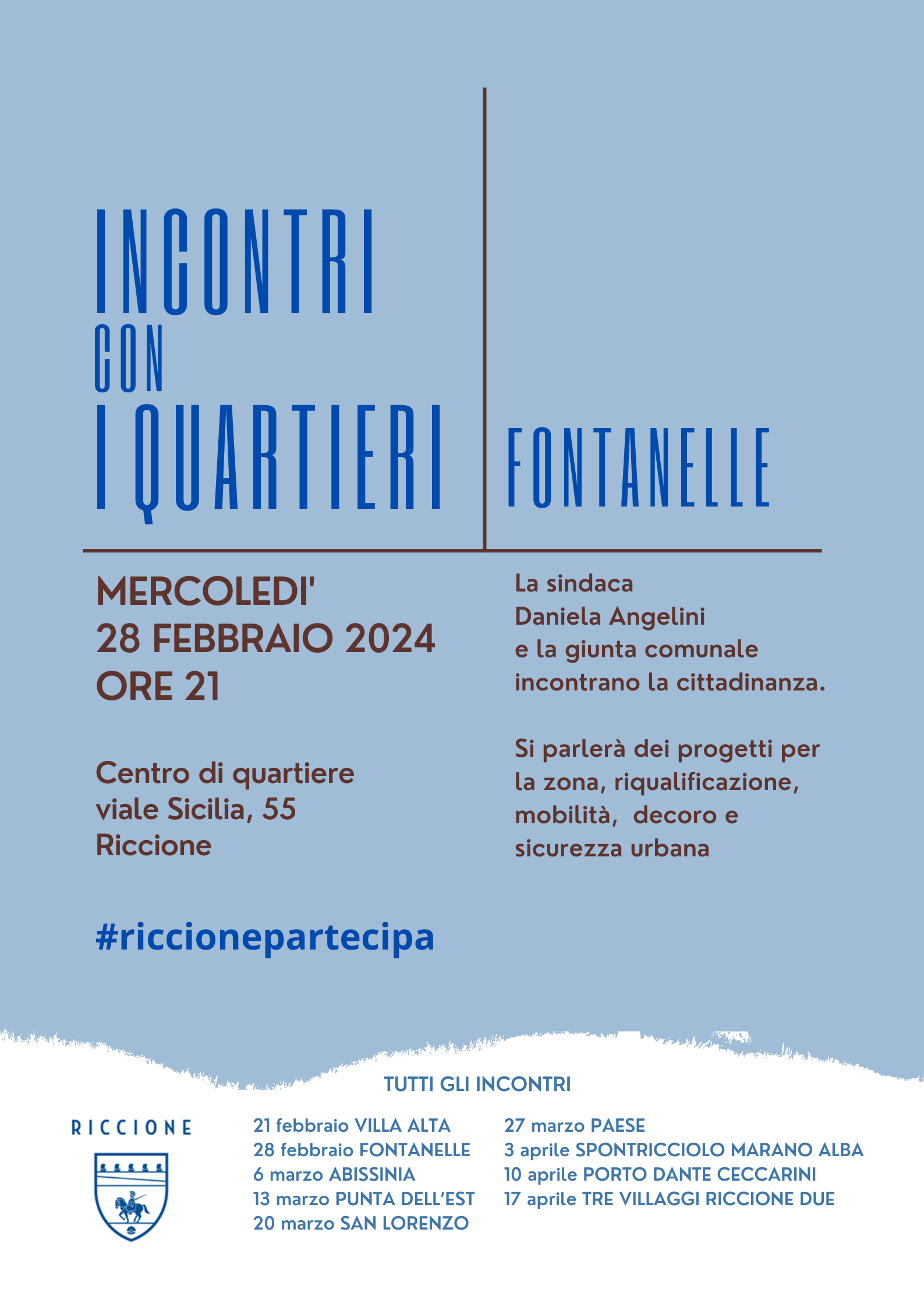 La sindaca Angelini e la giunta comunale mercoledì a Fontanelle per ascoltare i cittadini e condividere i progetti