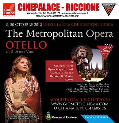 l’Otello di Giuseppe Verdi dal MET di New York, con la direzione di Semyon Bychkov,