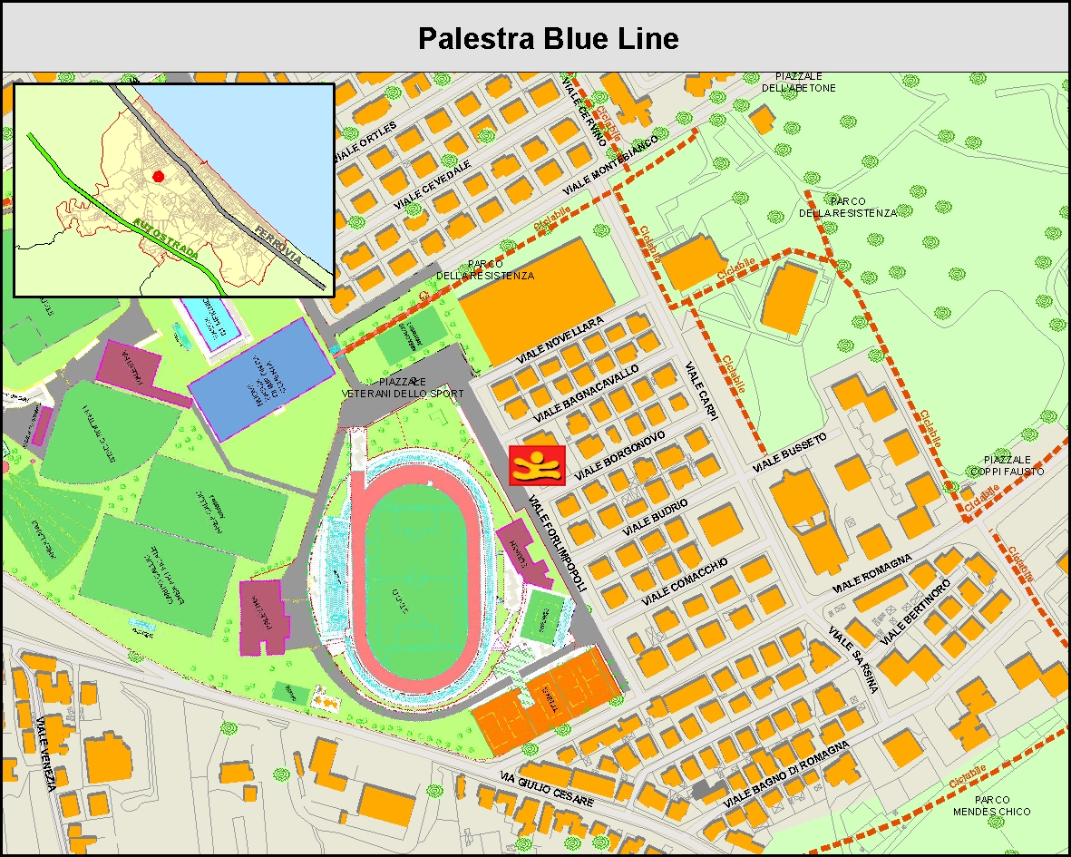 Palestra Blue Line - mappa