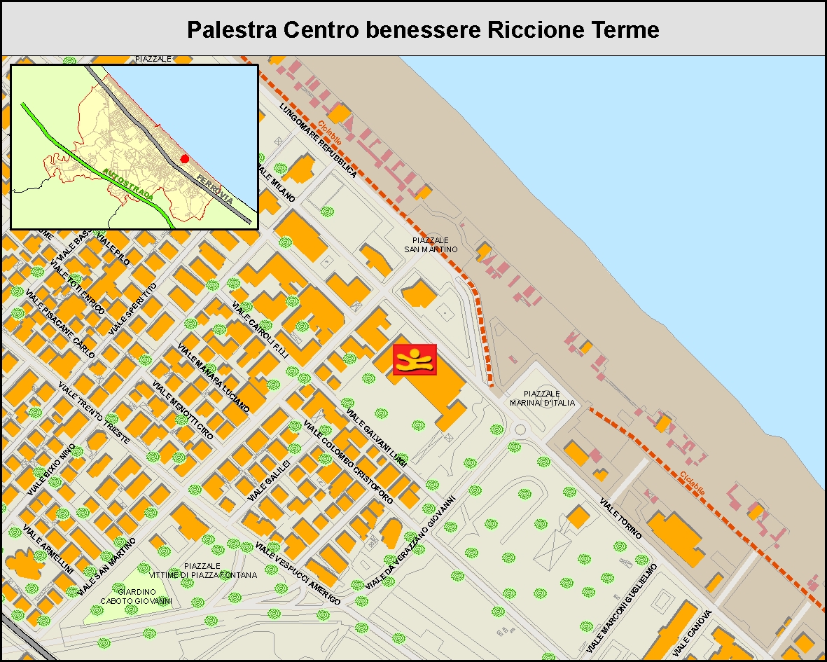 Palestra Centro benessere Riccione Terme - Mappa