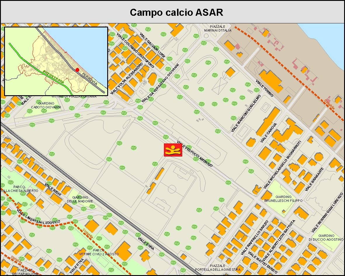 Campo calcetto ASAR - mappa
