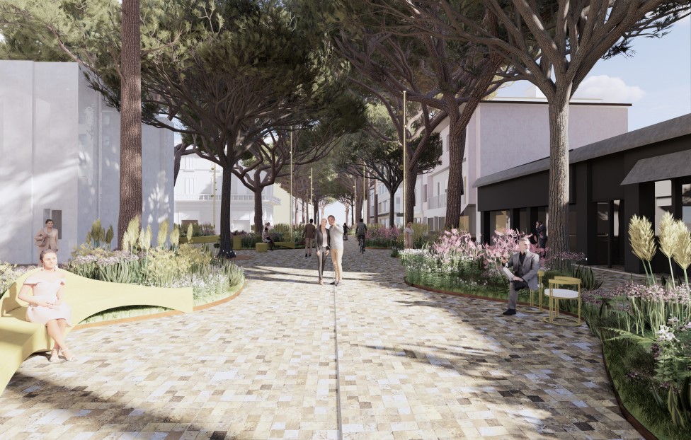 Il progetto del nuovo viale Ceccarini e di tutta l’area pedonale del centro: pini e palme, grandi aiuole, pali ed elementi di arredo ad alta tecnologia