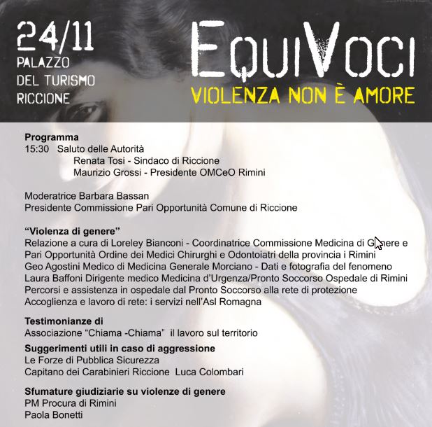 Violenza sulle Donne, le iniziative del 24 e 25 novembre a Riccione