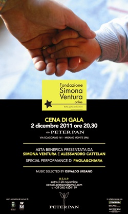 Cena di beneficenza proposta dalla Fondazione Simona Ventura Onlus in collaborazione con i Comuni di Riccione e Misano Adriatico